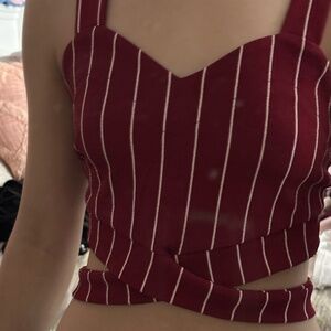 Maroon Stripped Top